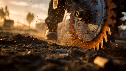 Detailed Cross-Section of Weathered Tree Stump with Growth Rings and Moss