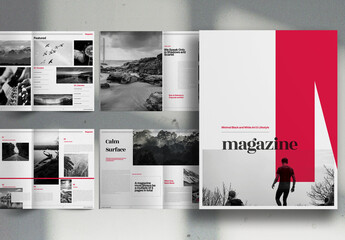Minimal Black And White Red Art Lifestyle Magazine Layout