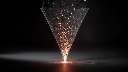 Stunning Abstract Visual of Light Particles in a Conical Shape