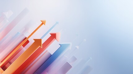 Dynamic Abstract Background with Colorful Arrows Moving Upward