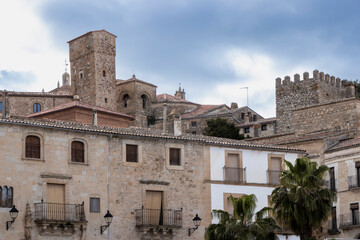 Fototapeta premium Trujillo medieval architecture with historic stone buildings