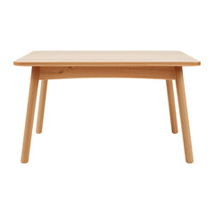 Fototapeta premium Simple Wooden Table With Straight Legs and Smooth Top on a Plain Background