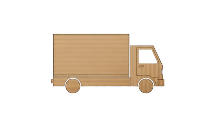 Brown wooden toy truck