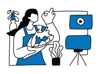 Flower Shop Front Flat Illustration. Local Florist Store Illustration