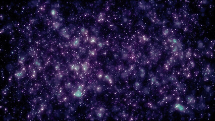Obraz premium Abstract purple space background with glowing stars and misty clouds creating a dreamy galactic energy field