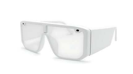 White Futuristic Goggles on White Background 6400x3584