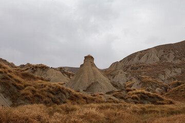 Calanchi are unique "badlands" in Basilicata, Italy, formed by white clay erosion