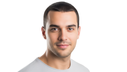 portrait of a young man on transparent background