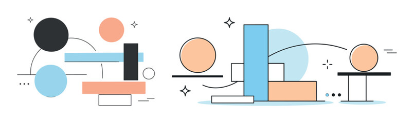 Abstract geometric shapes in modern minimalist design