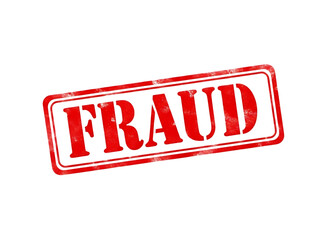 Red stamp fraud isolated on transparent background