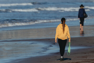 People having fun at the beach