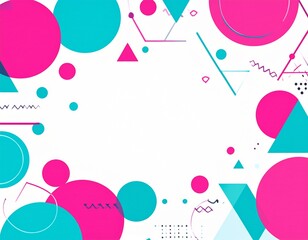 Vibrant Geometric Shapes in a Dynamic Composition with Bright Colors and Abstract Forms