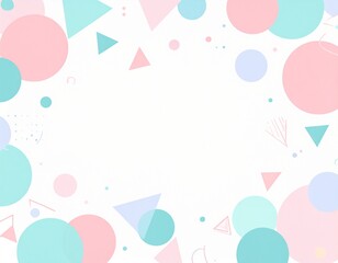 A vibrant illustration featuring diverse shapes and pastel colors on a white background