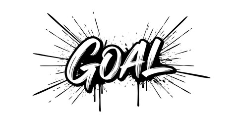 Goal Calligraphic Brush Script Typography Vector Art