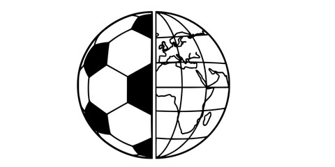 Half Football Half Earth Globe Duality Vector Icon
