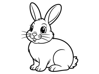 Fototapeta premium Cute Cartoon Rabbit Sitting Down
