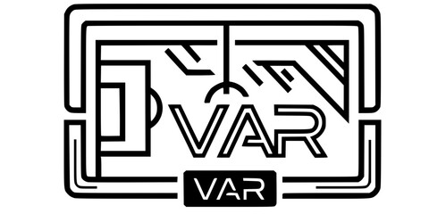 Fototapeta premium VAR Video Assistant Referee Monitor Screen Vector Symbol