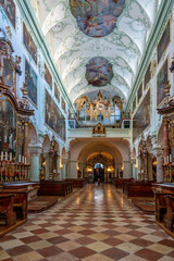 Fototapeta premium Interior view of Salzburg Cathedral in Austria.