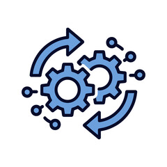 Obraz premium Settings gear icon on White Background Vector Art Illustration on white background.