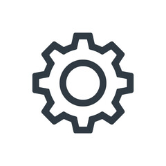 Settings gear icon on White Background Vector Art Illustration on white background.