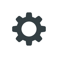 Settings gear icon on White Background Vector Art Illustration on white background.