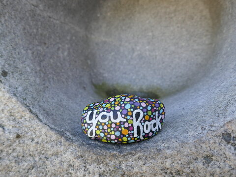 You rock kindness rock inside concrete pipe