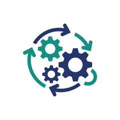 Settings gear icon on White Background Vector Art Illustration on white background.