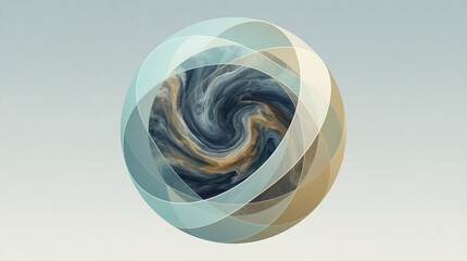 A vibrant abstract illustration of swirling shapes and colors in a modern design