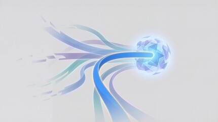 Obraz premium A vibrant blue and purple abstract design with swirling lines and a glowing orb
