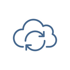 Cloud sync icon on White Background Vector Art Illustration on white background.