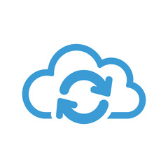 Cloud sync icon on White Background Vector Art Illustration on white background.