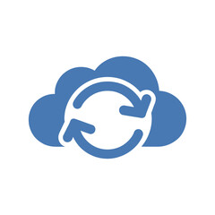 Cloud sync icon on White Background Vector Art Illustration on white background.