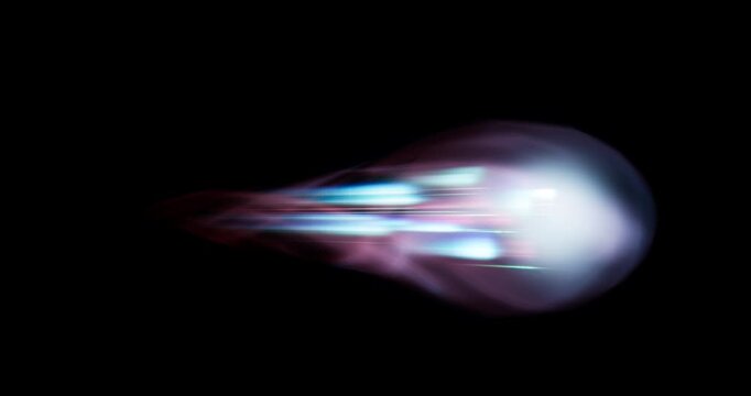 energy projectile effect on black background