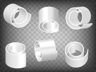Set of perspective projections 3d Spiral model icons on transparent background.  3d Spiral icon illustration with different views and angles.  Abstract concept of graphic elements for your web site de