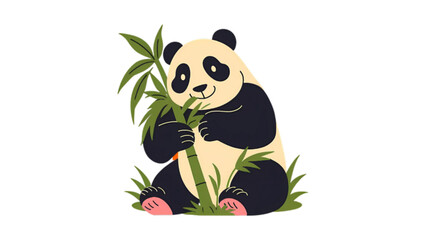 Vector illustration panda and bamboo © Yati