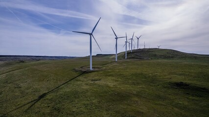 Windmills off the Columbia River in Oregon State near The Dalles