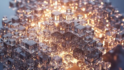 abstract crystal structure with light effects modern technology and design background