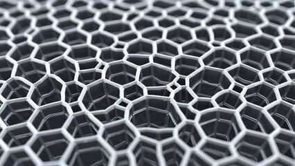 Abstract honeycomb cell structure with intricate pattern design for futuristic background