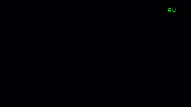 Minimal AV input screen animation with small green indicator on black background. Loopable video overlay inspired by monitor standby mode, video source display, and cinematic tech HUD motion.
