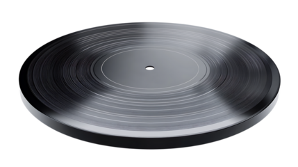 Vinyl Record Grooves Close-Up Black Background