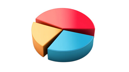 Obraz premium 3D Colorful Pie Chart Business Data Analysis Report