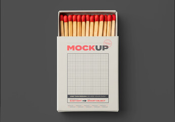 Vertical Box with Matches Full Mockup