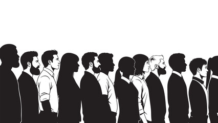Obraz premium Group of Diverse Business People Standing in a Line