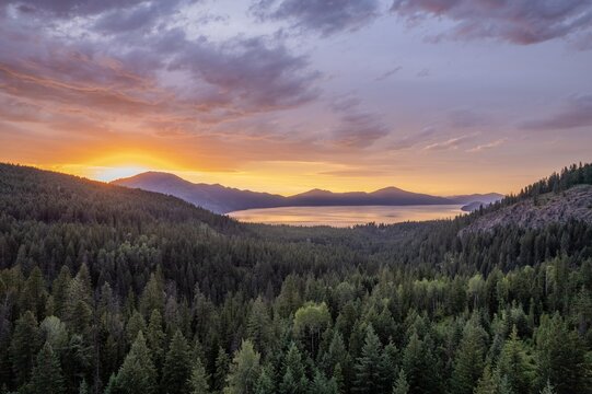 Lake Pend O'reille from the air. Photos take near Lakeview ID across the lake from Bayview Idaho