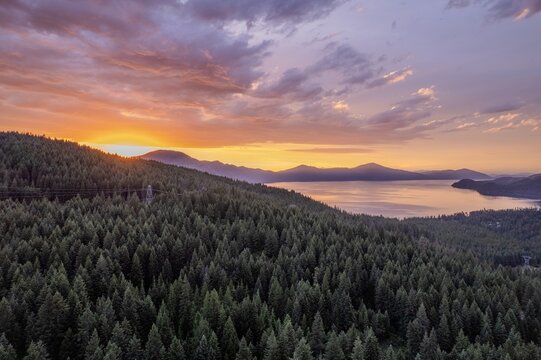 Lake Pend O'reille from the air. Photos take near Lakeview ID across the lake from Bayview Idaho