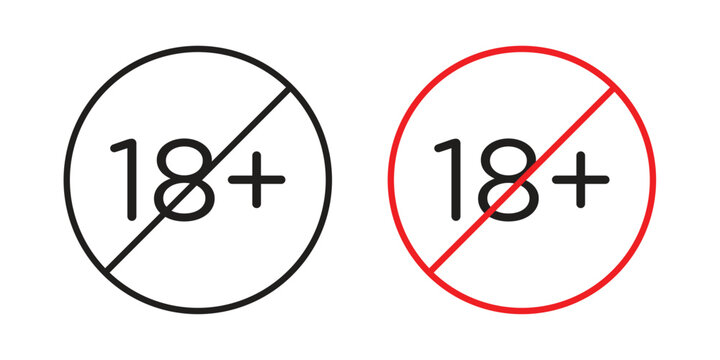 18 Plus icons in trendy flat style. Icon design, logo, app, UI. Vector illustration