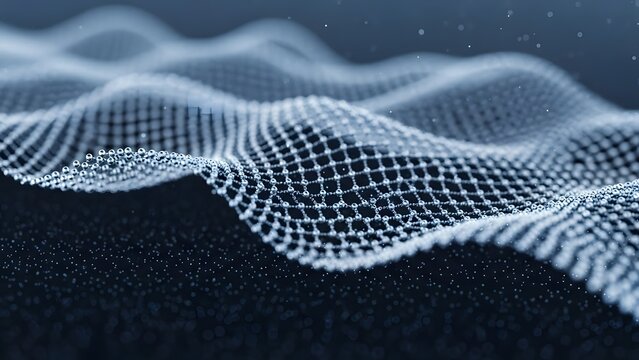 Abstract wave background with digital network connection lines and dots technology design - Powered by Adobe