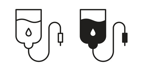 Obraz premium Blood transfusion icons in trendy flat style. Icon design, logo, app, UI. Vector illustration