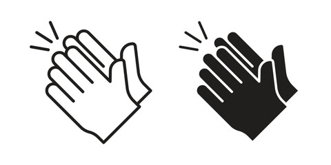 Obraz premium Clap hands icons in trendy flat style. Icon design, logo, app, UI. Vector illustration