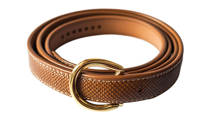 Luxury Gold Buckle Crocodile Leather Belt Isolated